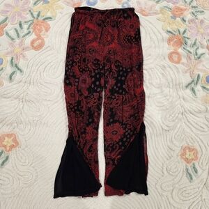 Vintage Rene Derhy Red Heart Paisley Pants